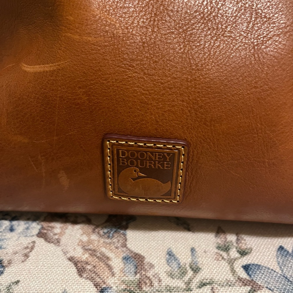 Dooney & Bourke Tan Leather Satchel with Brass Rings - Picture 2 of 8